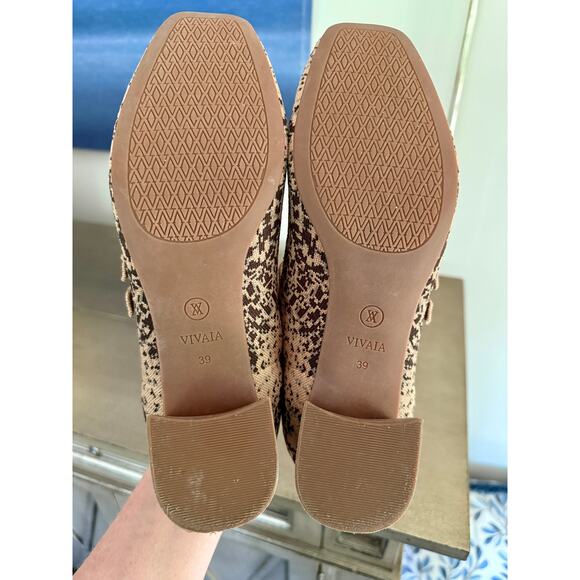 Vivaia Sz 39M Melody Pro Mary Jane Snake Print Excellent Square Toe - Picture 15 of 16